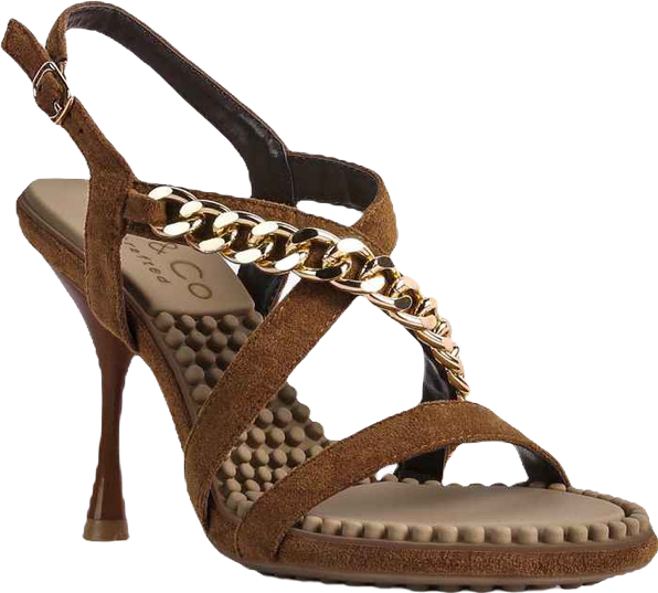 Domeda Womens Metal Chain Embellished Sandals