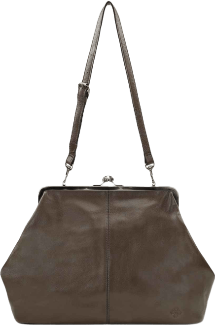 Serafina Extra Large Leather Kisslock Bag