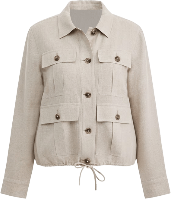 Women's 100% Linen Woven Utility Jacket, Macy's Exclusive