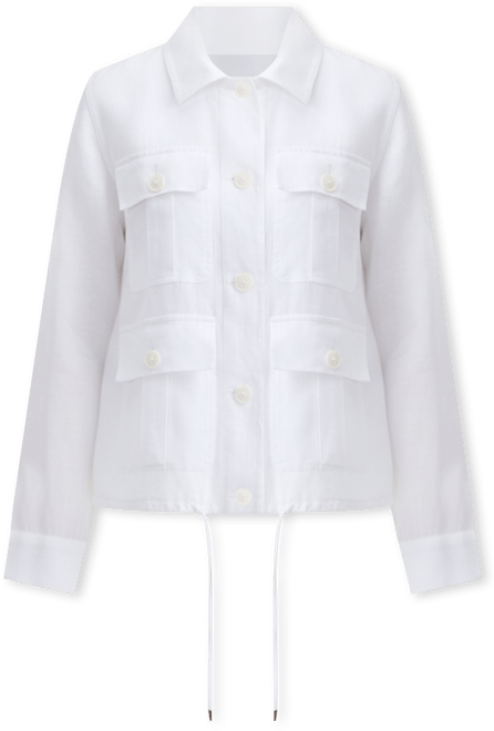Women's 100% Linen Woven Utility Jacket, Macy's Exclusive