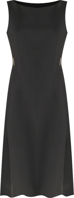 Women's Boat Neck Belted Midi Dress