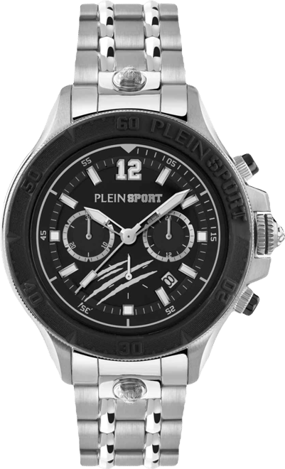 Mens Warrior Tech Chronograph Date Quartz Stainless Steel Bracelet 47.5MM