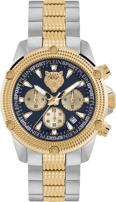 Mens Hurricane Chronograph Date Quartz Two Tone Bracelet 44MM
