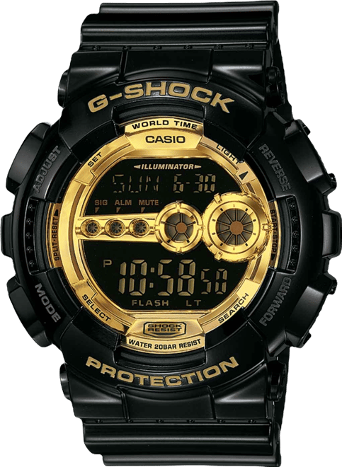 Men's Japanese Quartz Black Resin Watch, 51.2mm