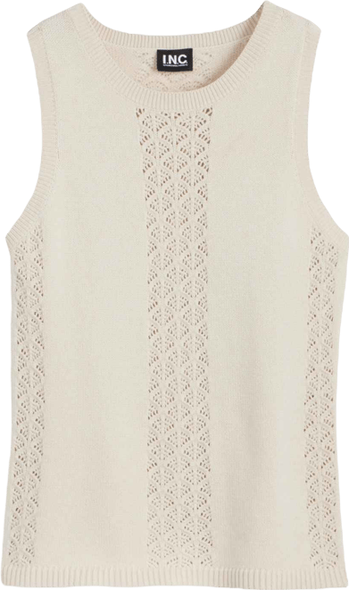 Women's Sleeveless Crochet-Panel Sweater, Macy's Exclusive