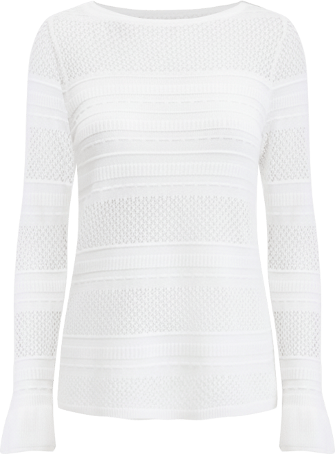 Women's Long Sleeve Sheer Stripe Sweater, Macy's Exclusive