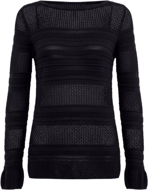 Women's Long Sleeve Sheer Stripe Sweater, Macy's Exclusive