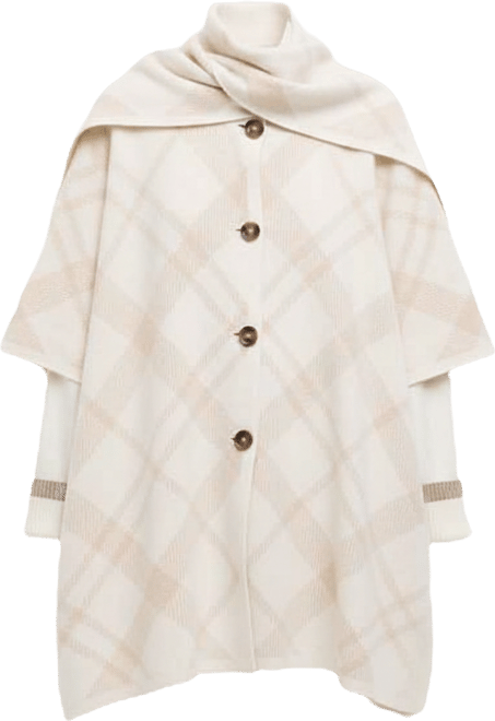 Women's Vienna Knitted Cape Coat with Scarf