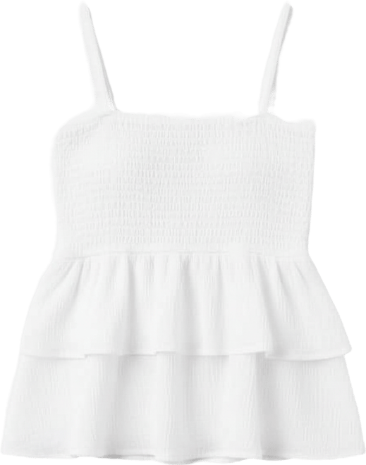 Juniors' Smocked Tiered Babydoll Tank Top