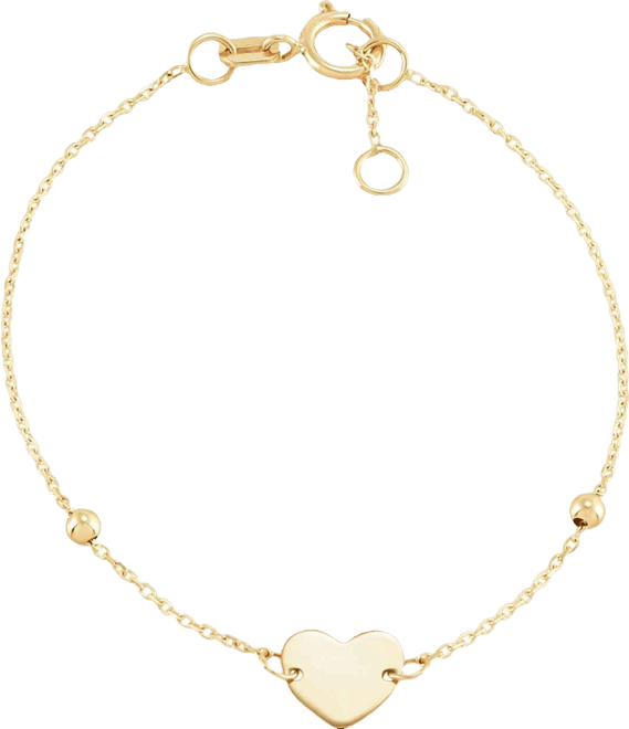 Heart Bracelet in 14k Yellow Gold