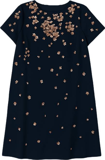 Plus Size Bead Short-Sleeve Dress