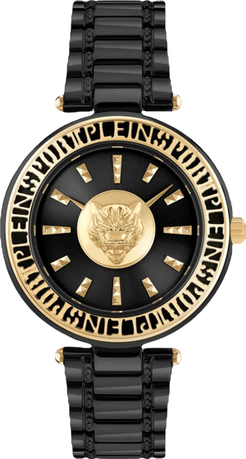 Womens Opium 2 Hand Quartz Ip Black Bracelet 38MM