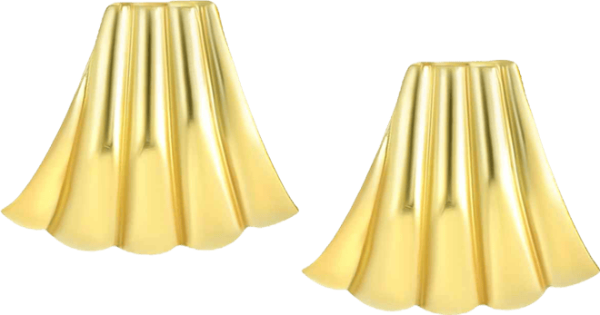 Bold Ribbed Stud Earrings in 10k Yellow Gold