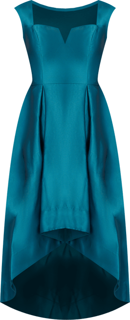 Women's Solid Mikado High-Low Dress