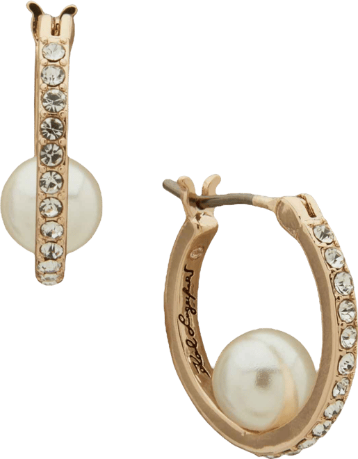 Imitation Pearl Hoop Earrings