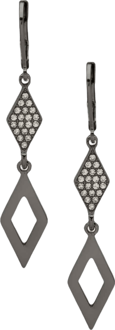 Crystal Stone Double Drop Earrings