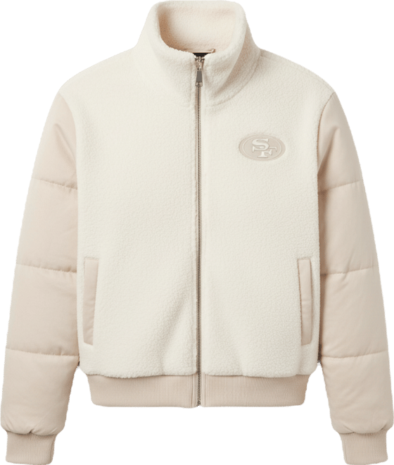 Women's Cream San Francisco 49ers Cheerleader Sherpa Full-Zip Jacket