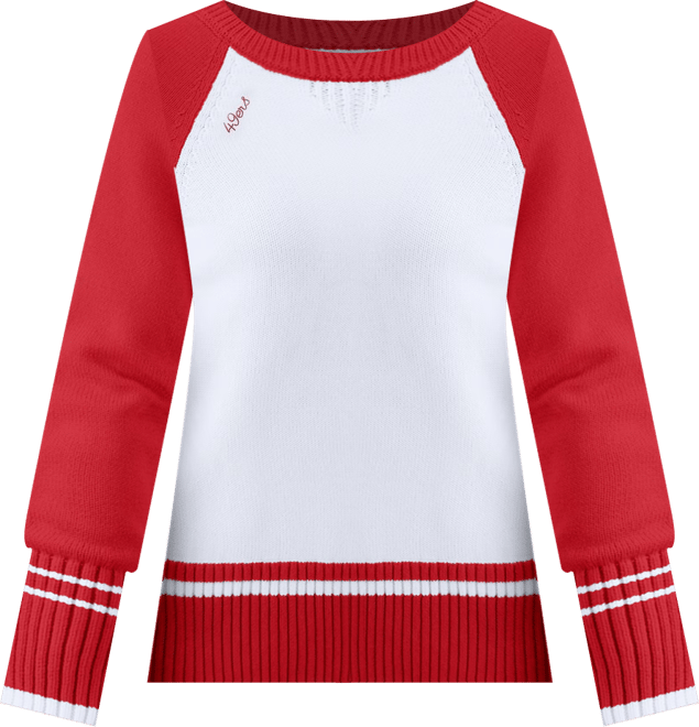 Women's White/Scarlet San Francisco 49ers Color Block Raglan Sweater