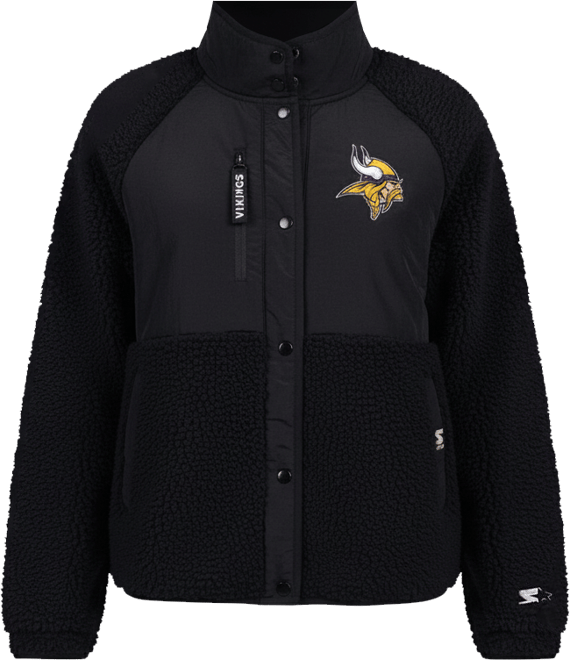 Women's Black Minnesota Vikings On the Ball Sherpa Jacket