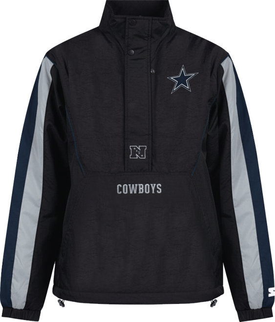 Women's Black/Navy Dallas Cowboys Thursday Night Gridiron Half-Zip Jacket