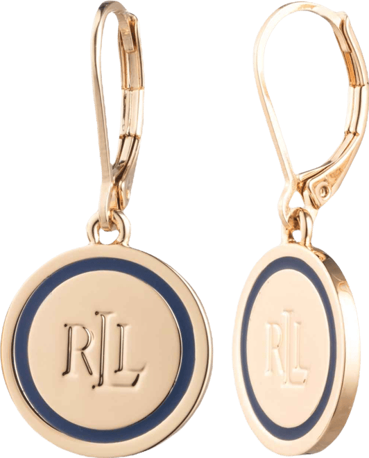 Gold-Tone Logo Drop Earrings