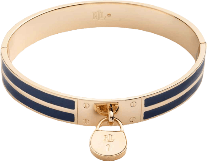 Gold-Tone Padlock Bangle Bracelet