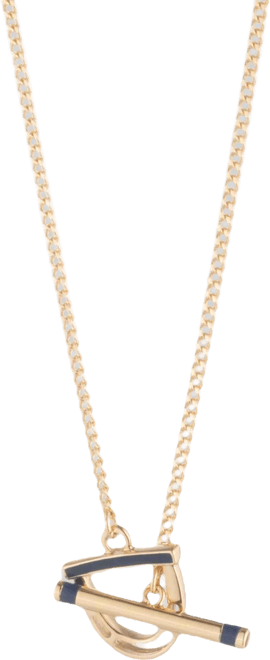 Gold-Tone Stirrup Pendant Necklace