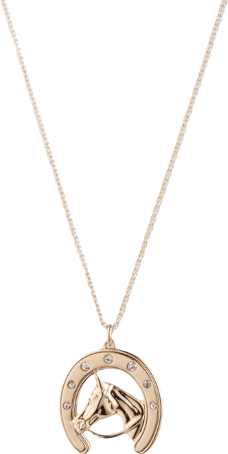 Glass Crystal Gold-Tone Pendant Necklace