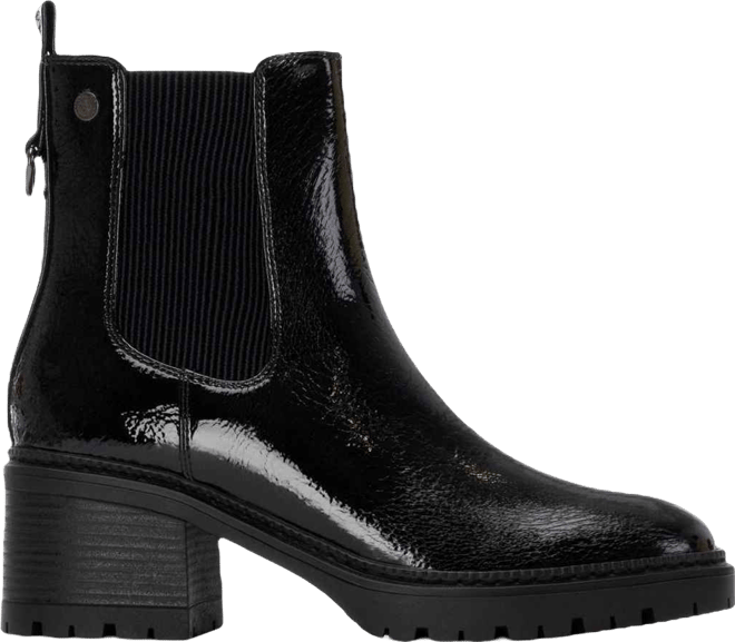 Women's Patent Leather Heeled Chelsea Booties