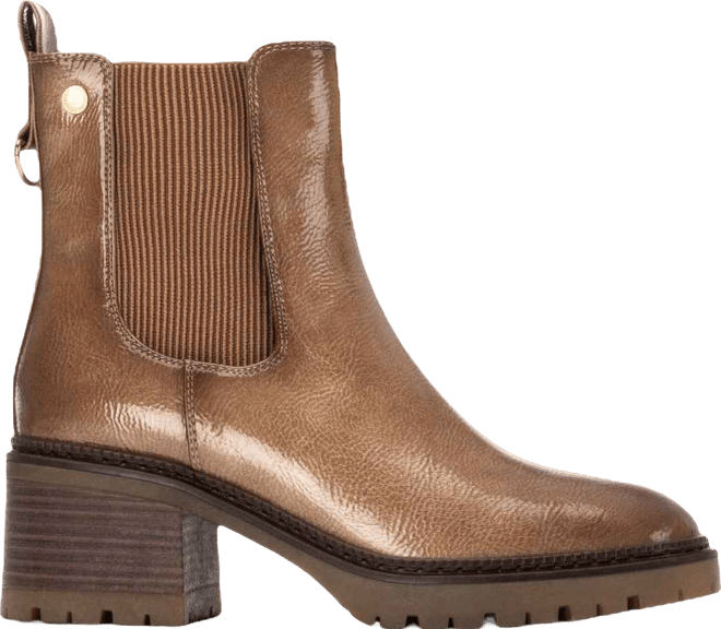 Women's Patent Leather Heeled Chelsea Booties