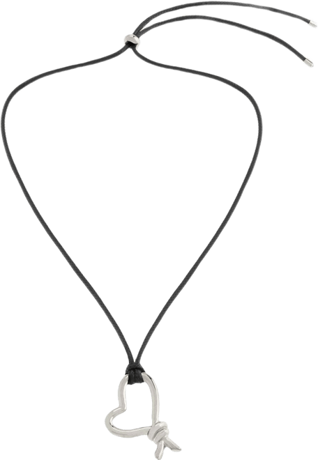 Gold Heart Knot Pendant Slider Necklace