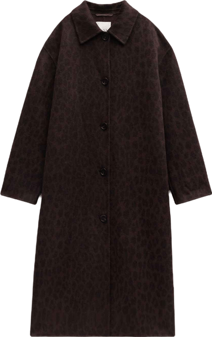 Women's Edie Pure Wool Leopard Double Faced Coat