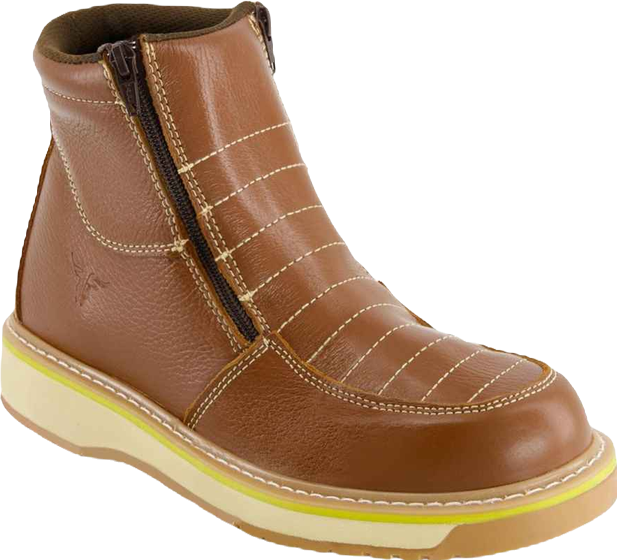 Men's Leather Booties with double zipper
