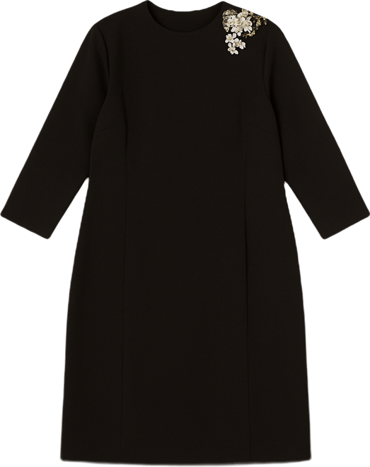 Plus Size 3D Floral Detail Midi Dress