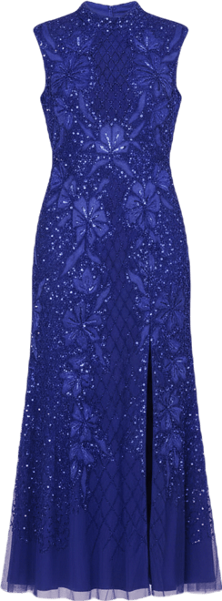 Women's Beaded Sleeveless Long Dress