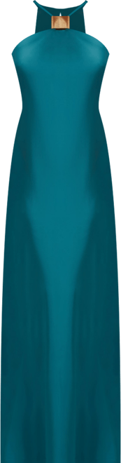 Women's Halter Neck Stretch Satin Dress