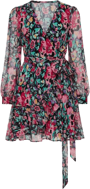 Women's Flora Wraparound Floral Print Mini Dress