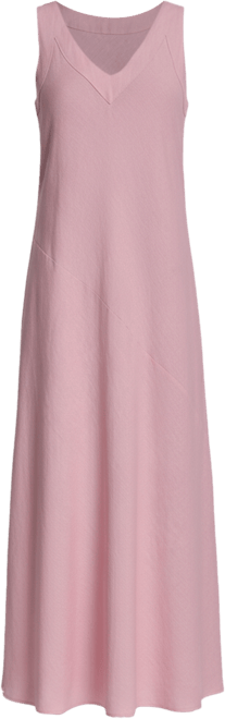 Women's Linen Panelled V-Neck Midi Dress