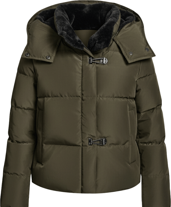 Women's Shirt Toggle Hooded Puffer Coat