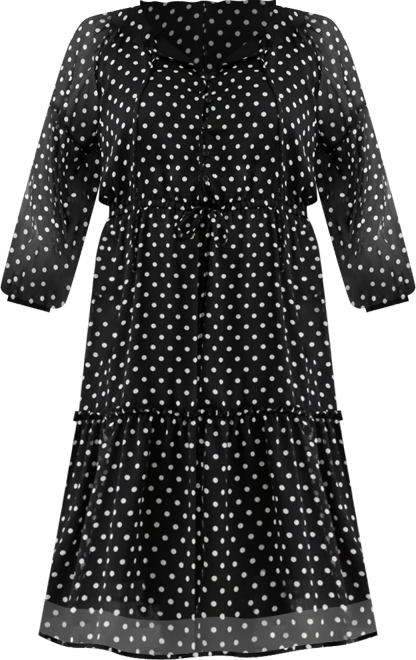 Trendy Plus Size Chiffon Polka-Dot Tie-Waist Maxi Dress, Macy's Exclusive