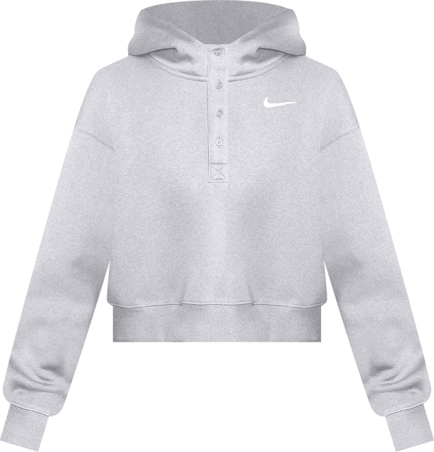 Nike Sportswear Phoenix Fleece Sudadera con gorro oversized cropped Henley para mujer