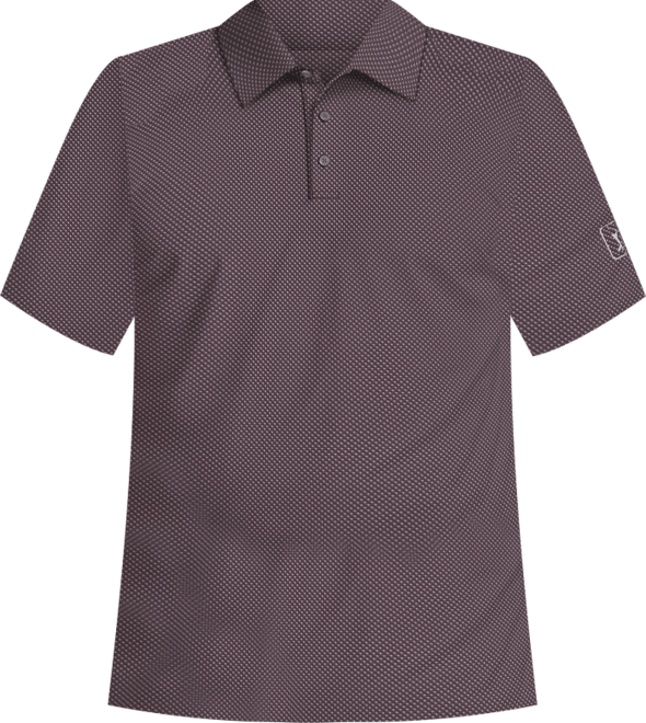 Men's Micro Geometric Print Short-Sleeve Golf Polo Shirt