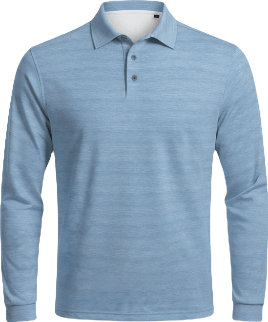 Men's Jaspe Print Long-Sleeve Golf Polo Shirt