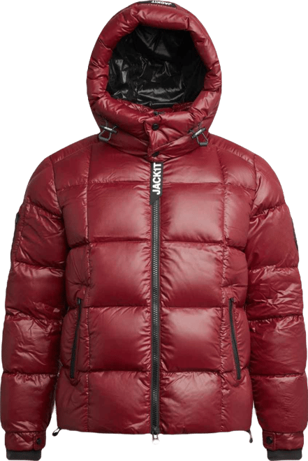 Men's Ez Boxed Hooded Racer Puffer Jacket