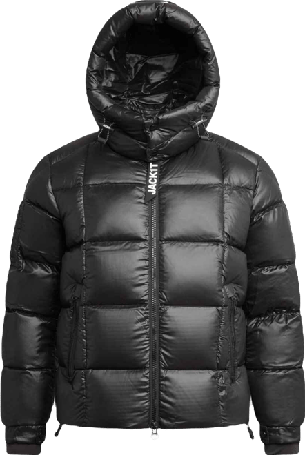 Men's Ez Boxed Hooded Racer Puffer Jacket