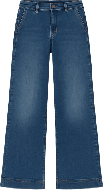 Women's Zoya Wide-Leg Faded High-Rise Jeans
