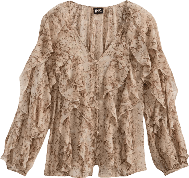 Women's V-Neck Ruffle-Front Top, Macy's Exclusive