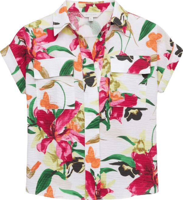 Women's Printed Pocket-Front Short-Sleeve Top, Macy's Exclusive