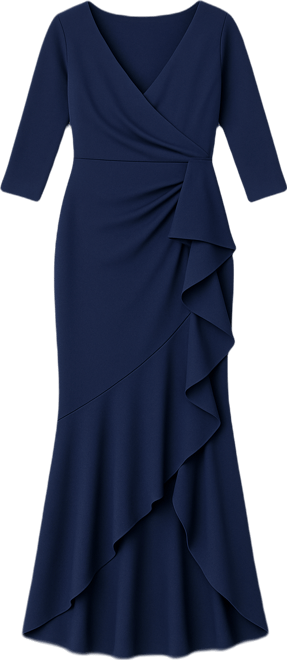 Women's Long Cascading Ruffle Gown