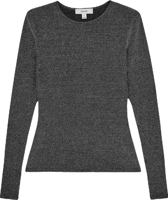 Women's Metallic-Knit Long-Sleeve Top